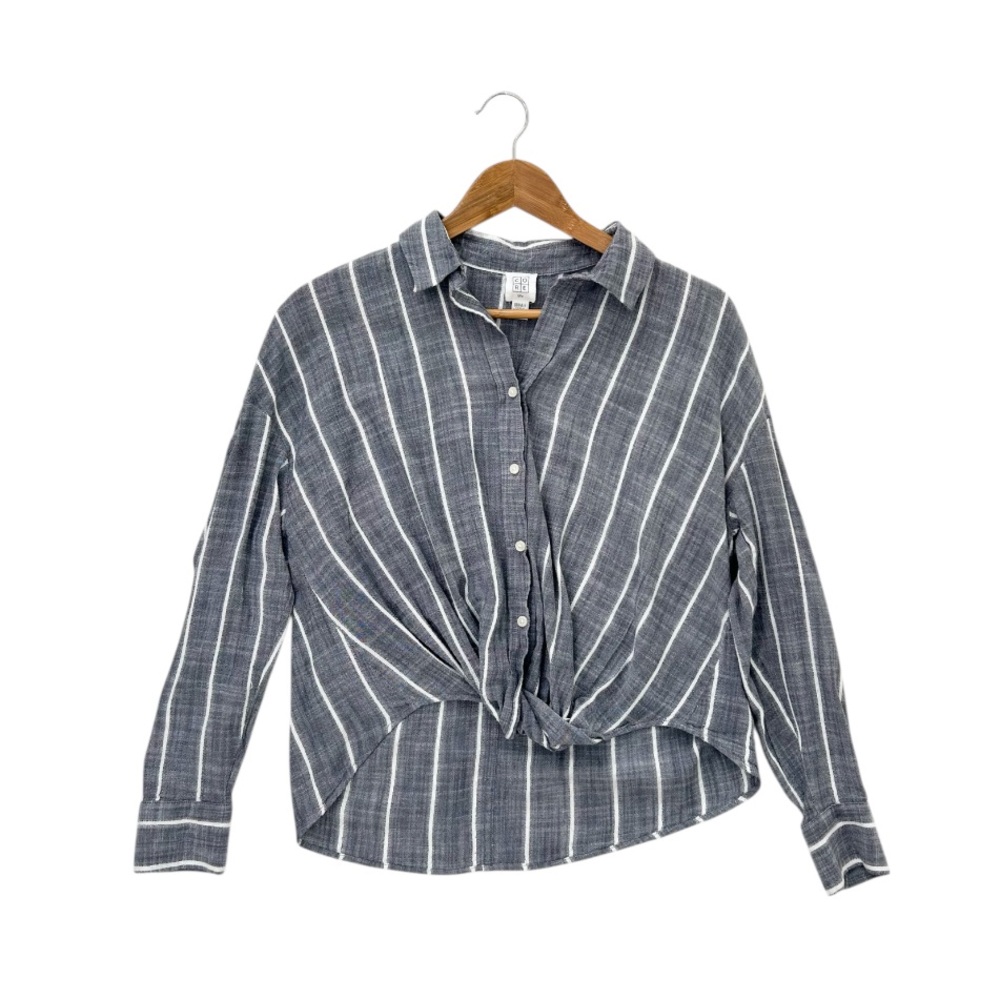 Core Life Soft Over the Head Button Down Shirt with Front Knot